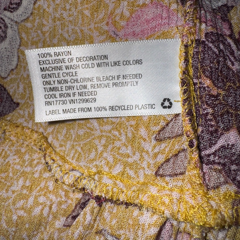 Knox Rose Yellow Floral Midi Dress. Size M - Picture 5 of 5